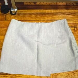 Zara Light Gray Mini Skirt with Front Notch